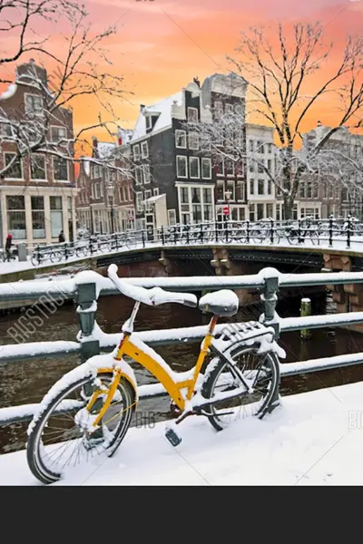 Зима Амстердам велосипед